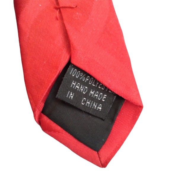 Karl Kani Long Sleeve Men's Red Dress Shirt Size 16.5 36-37 with Tie - Picture 5 of 7